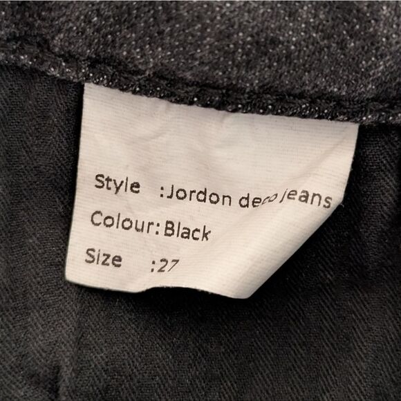 EUC Mos Mosh Size 27 Jordon Deco Jeans in Black with Bejewelled Leg Patches - Picture 9 of 9